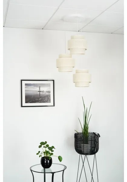 Lustră pe cablu Brilagi SPACE YUTE 3xE27/15W/230V crem/alb