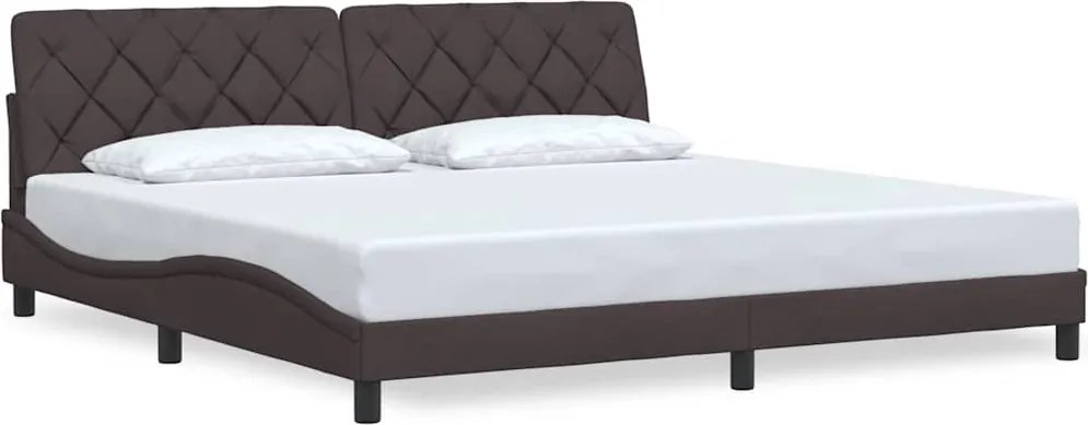 vidaXL Cadru de pat fără saltea, maro închis, 200x200 cm, textil