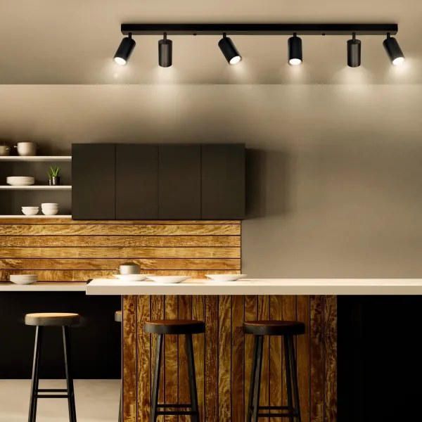 Brilagi - Spot LED reglabil SELE 6xGU10/6,5W/230V negru