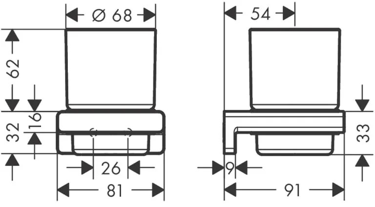 Suport de periute, Hansgrohe, AddStoris, negru mat