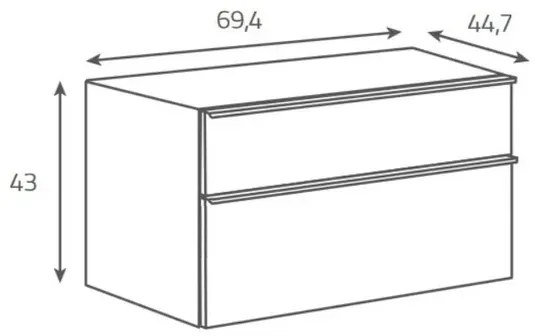 Dulap pentru lavoar 70 cm, metropolitan, Cersanit Opoczno
