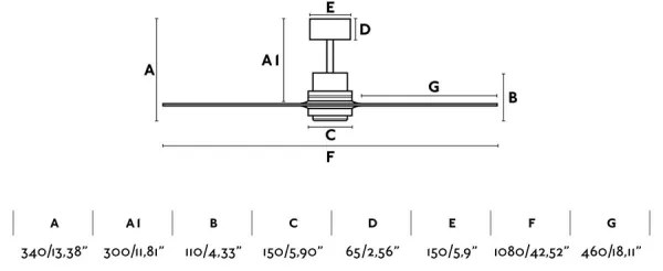 Ventilator de tavan FARO 33508DC MINI LANTAU crom/maro d. 108 cm + telecomandă