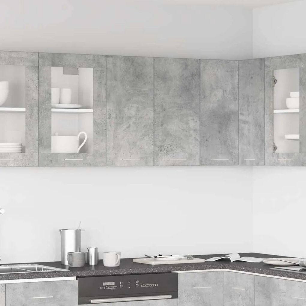 vidaXL Dulap suspendat “Lyon”, gri beton, 60x31x60 cm, lemn prelucrat
