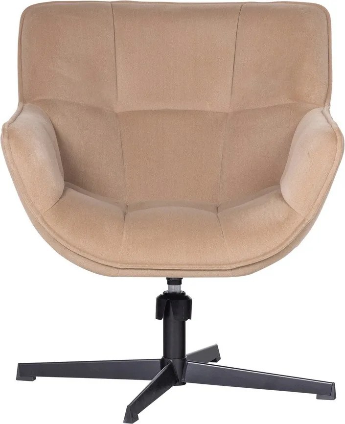 Fotoliu bej pivotant cu tapițerie din catifea Wibo – WOOOD