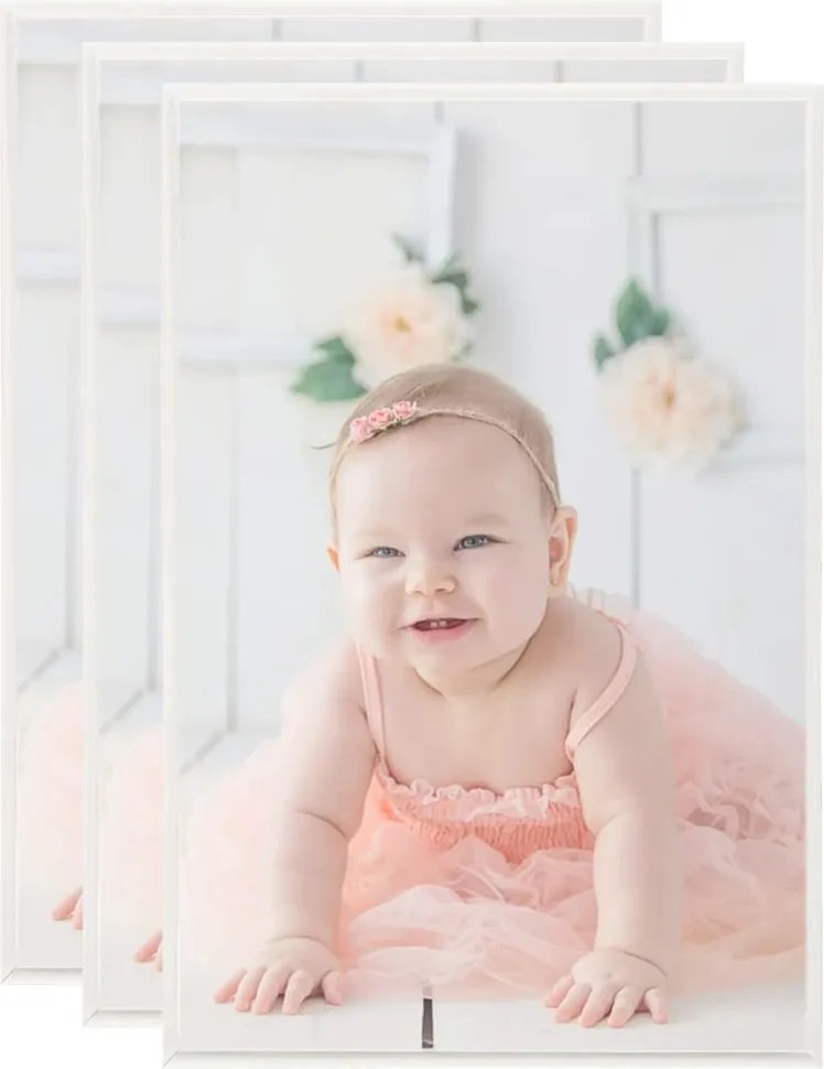 vidaXL Rame foto colaj pentru perete/masă 3 buc. argintiu 70x90 cm MDF