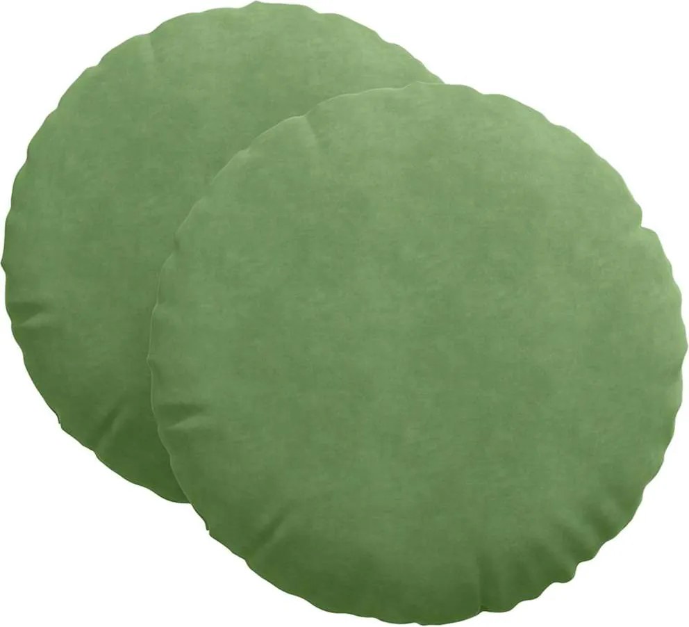 vidaXL Perne de Șezut 2 pcs Verde deschis Ø 40 x 13 cm Catifea