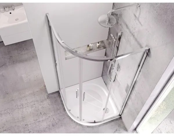 Ravak XA237701010 - Tavă de duș ELIPSO, în formă de sfert de cerc, 90 x 90 cm, albă