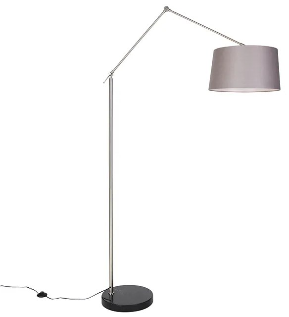 Lampa de podea moderna din otel cu abajur gri inchis 45 cm - Editor
