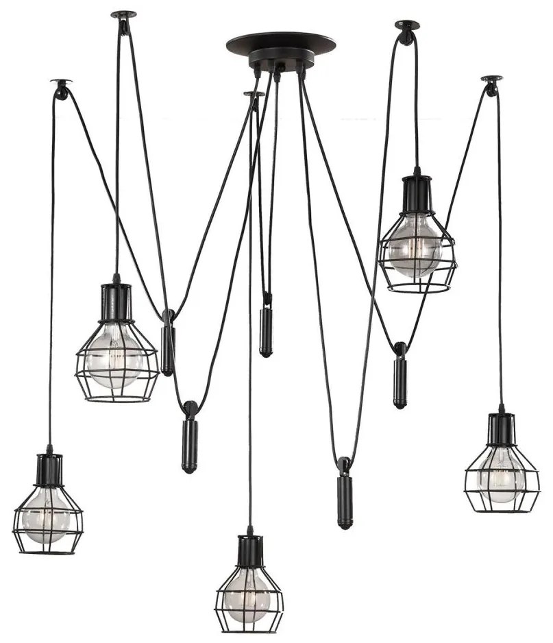 Lustră pe cablu ONLI SPIDER 5xE27/15W/230V spider negru