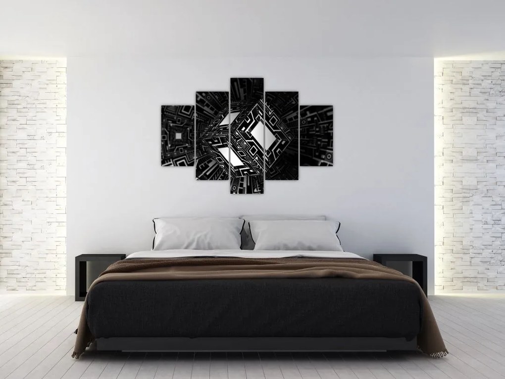 Tablou cu un cub abstract (150x105 cm)