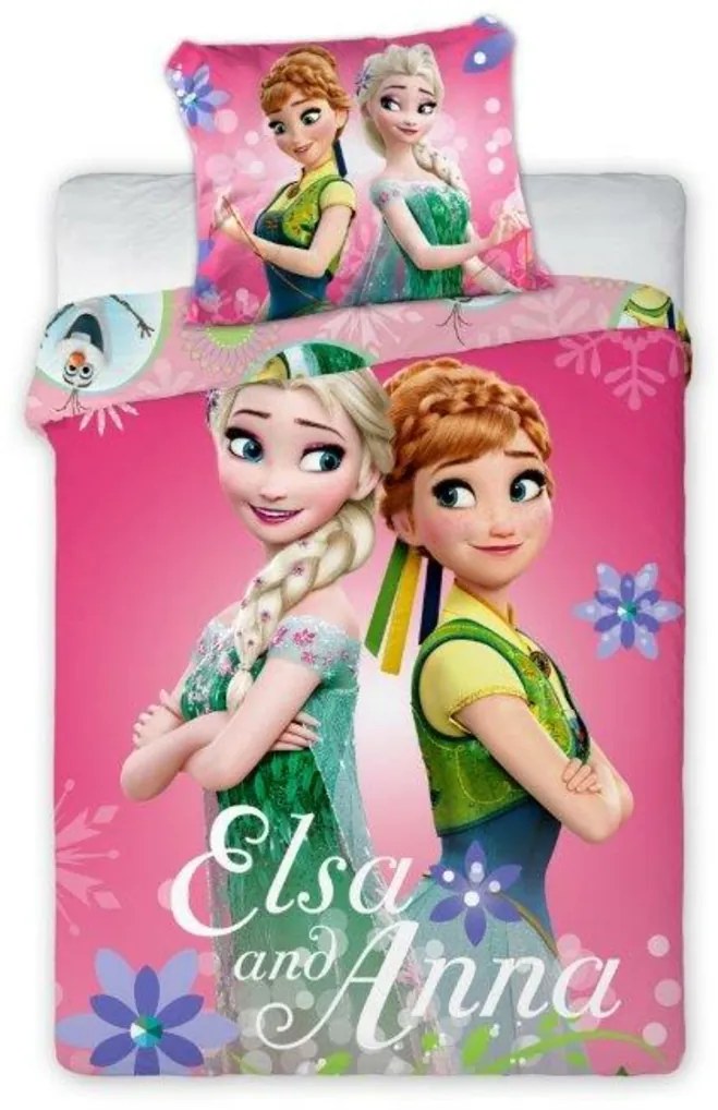 Baby așternut Anna și Elsa 135x100 cm