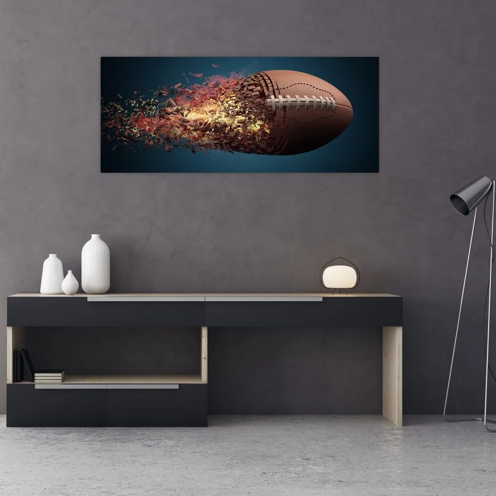 Tablou - Minge de ruggby în acțiune (120x50 cm)