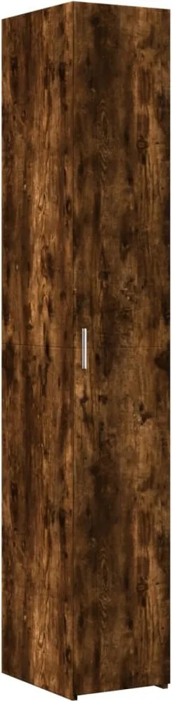 vidaXL Dulap înalt, stejar fumuriu, 30x42,5x185 cm, lemn prelucrat