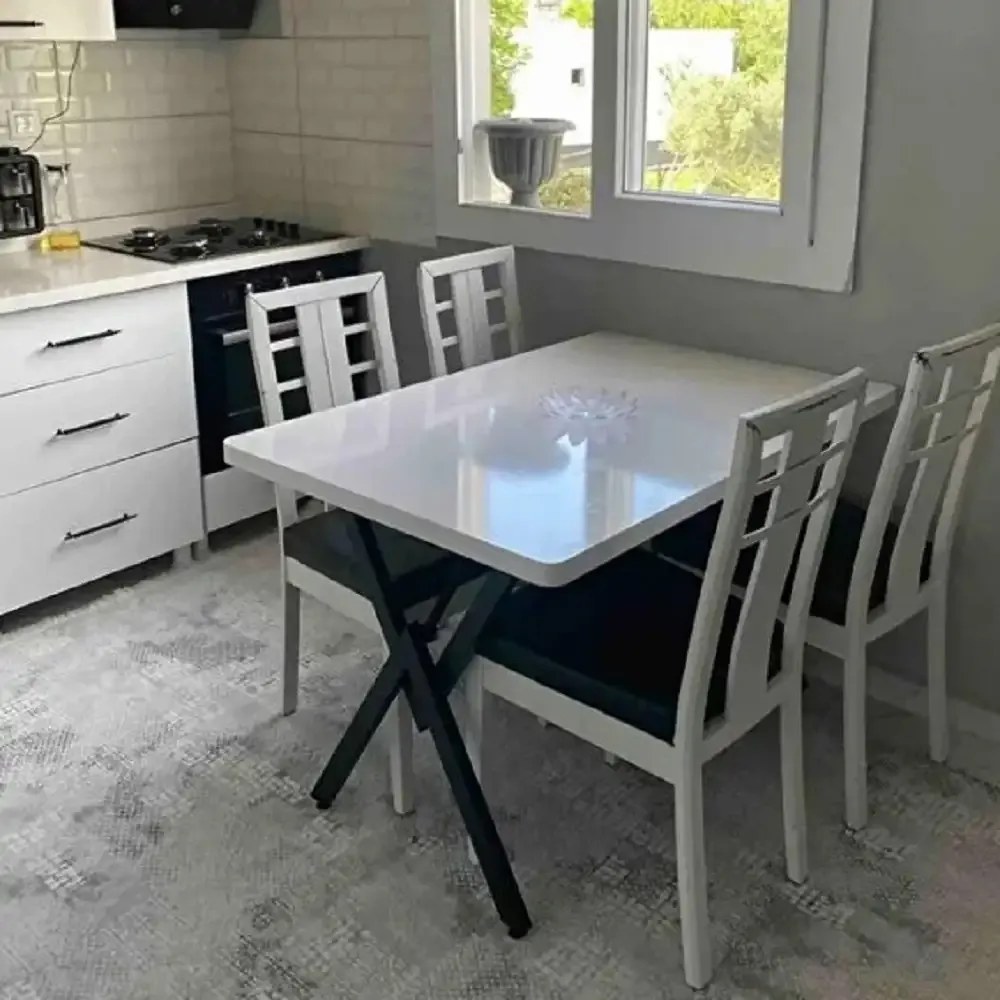 Masa bucatarie texturata, Alb, 110x70x75 cm, A0024