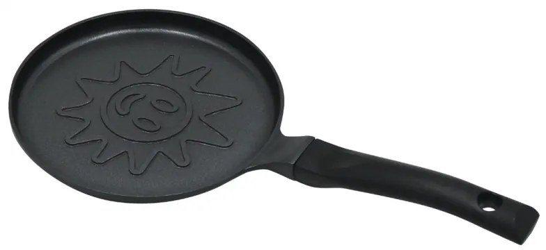 Plită pentru clătite Klausberg KB 7972, 18 cm, Fund în relief cu soare, Acoperire antiaderentă, fără PFOA, Inducție, Negru