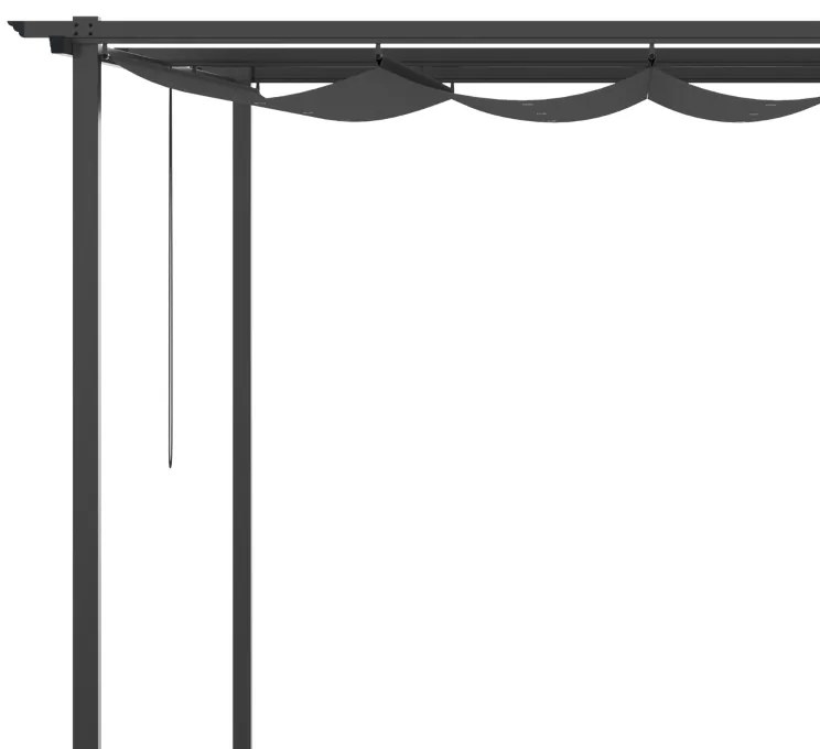 Foisor tip pergola Outsunny cu acoperis culisant, suruburi si carlige incluse, otel si poliester 390x290x220 cm, gri | Aosom Romania