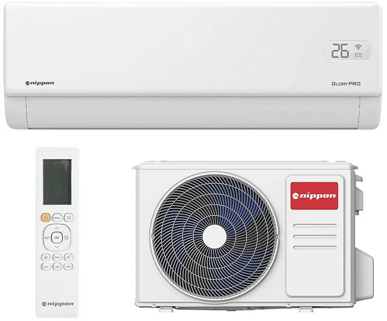 Aparat de aer conditionat inverter Nippon KFR 18 GLORY PRO, 18000 BTU, 35 m², A+++, Wi-Fi, R-32, Alb
