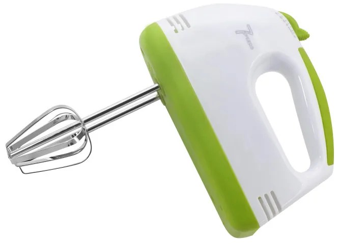 Resigilat: Mixer de mana Rosberg R51110G, 200W, 7 viteze, 2 teluri si 2 carlige cromate cromate, Alb/Verde