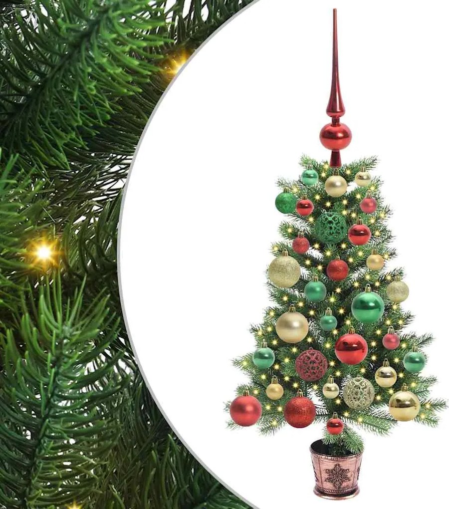 vidaXL Brad de Crăciun cu 150 LED cu suport Verde 65 cm PE