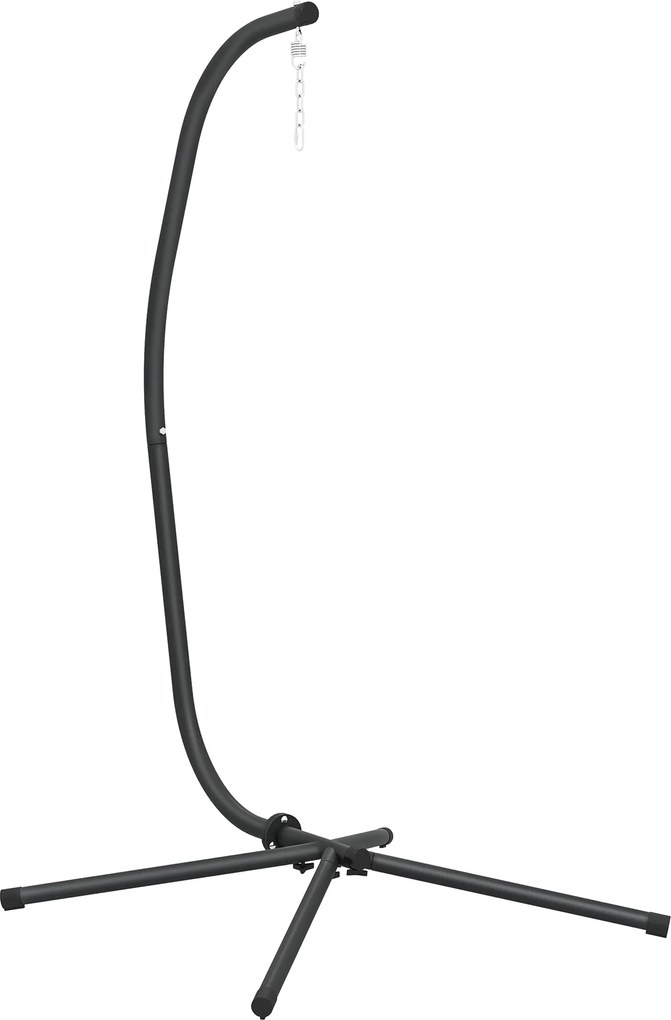 Outsunny Cadru pentru fotoliu suspendat în formă de C Reglabil pe înălțime Suport metalic cu lanț de suspendare până la 150 kg Negru | Aosom Romania