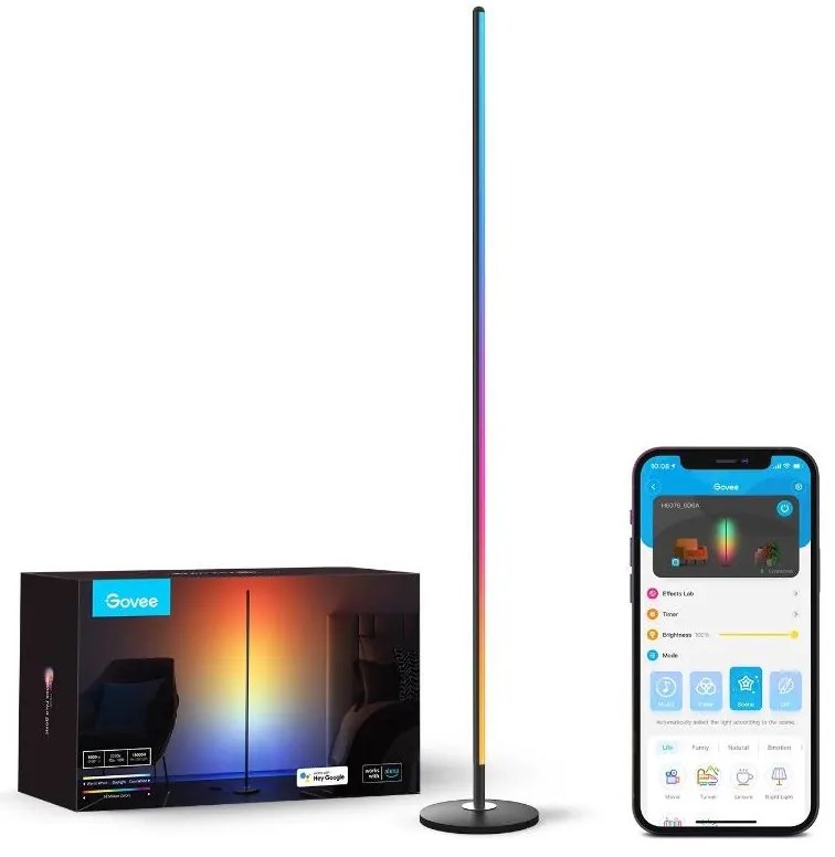 Govee - Lampă de podea LED RGBW reglabilă LITE MATTER LED/24W/230V Wi-Fi