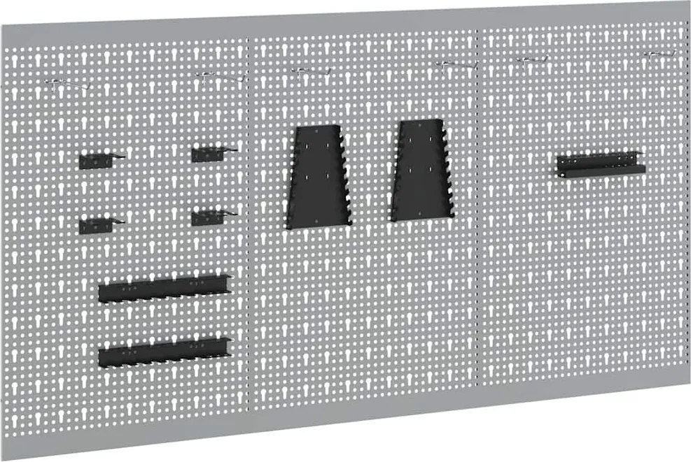 vidaXL Panou de Perete pentru Unelte 3 pcs Gri 150 x 1 x 80 cm