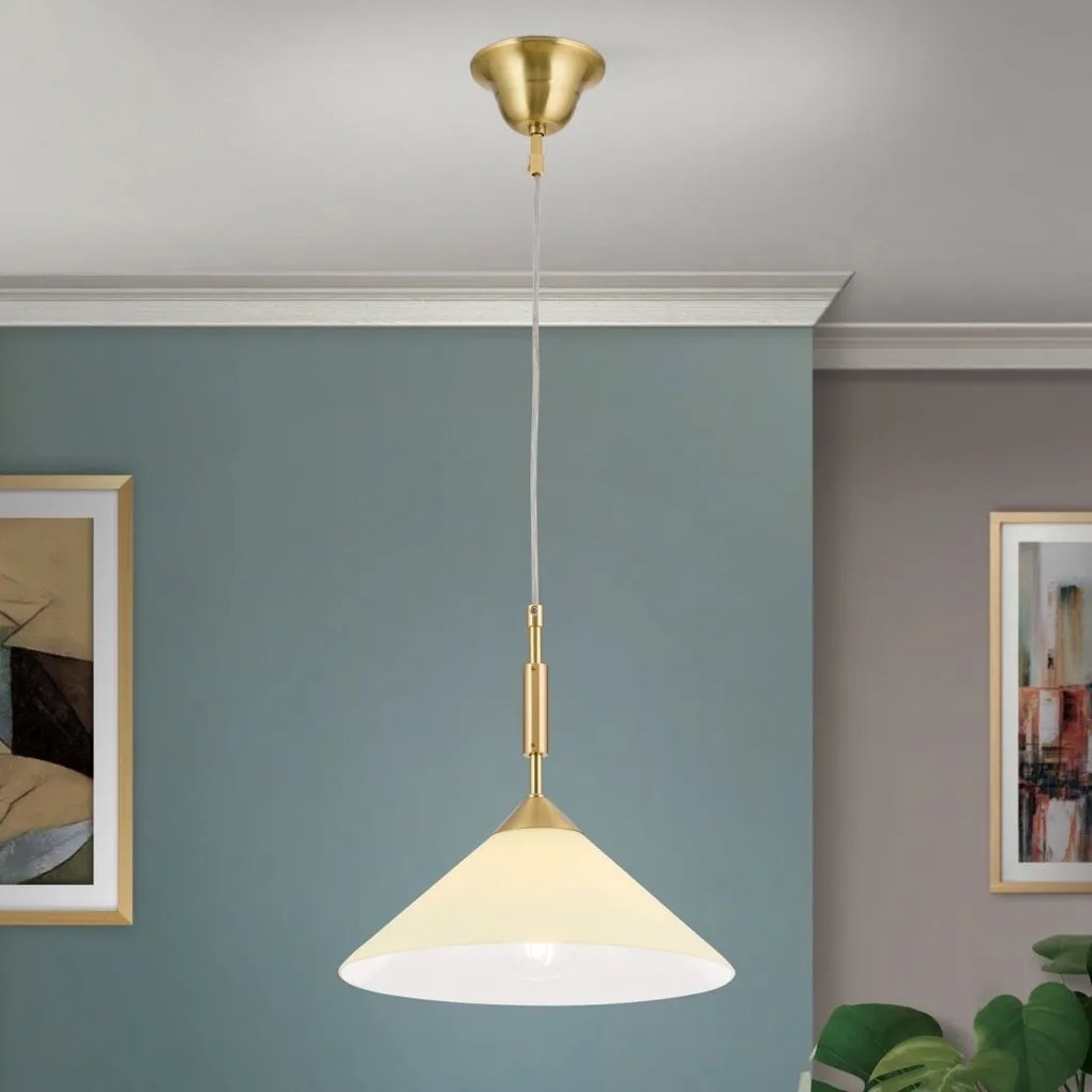Lustra, Pendul realizat manual ARTDESIGN 30cm, alama mat/ champagne
