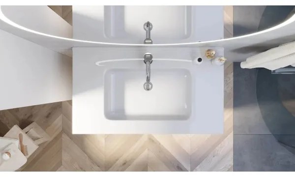 Corp de baie MOLDE 80 cm cu lavoar, alb