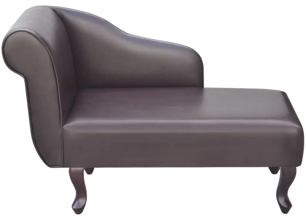 242404 vidaXL Șezlong, maro, piele ecologică