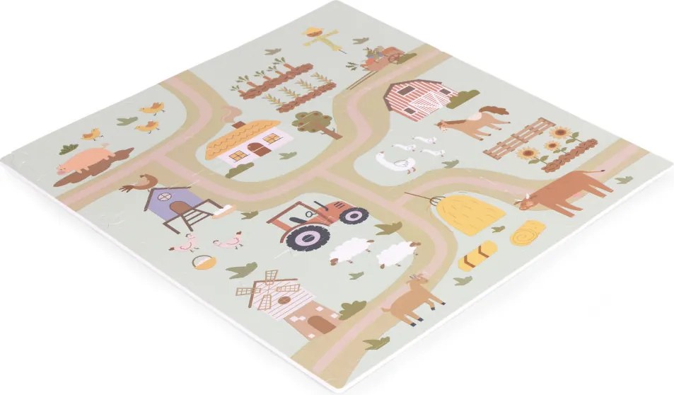 Covor de joacă din spumă EVA pentru copii Farm 90,5x90,5 cm 21 bucăți
