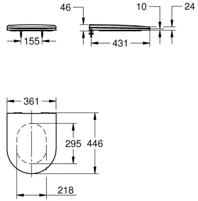 GROHE ESSENCE 39577001 - Capac WC din Duroplast, alb