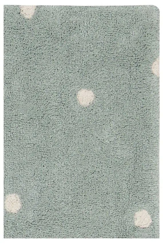 Covor pentru copii verde mentă lavabil/țesut manual din bumbac 100x150 cm Mini Dot Blue Sage – Lorena Canals