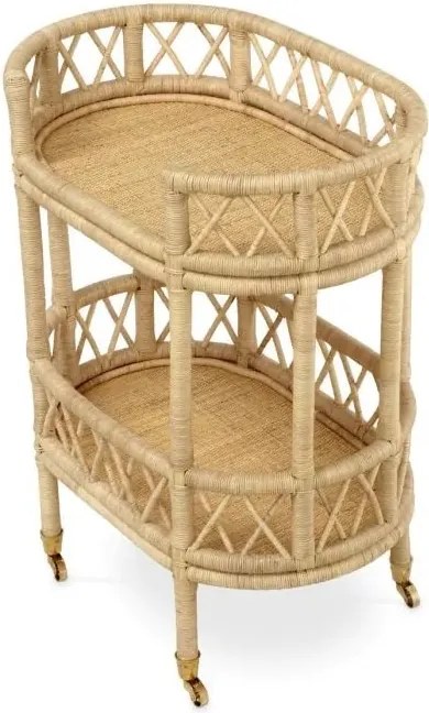 Gheridon, Masuta cu roti din ratan design LUX Dorini