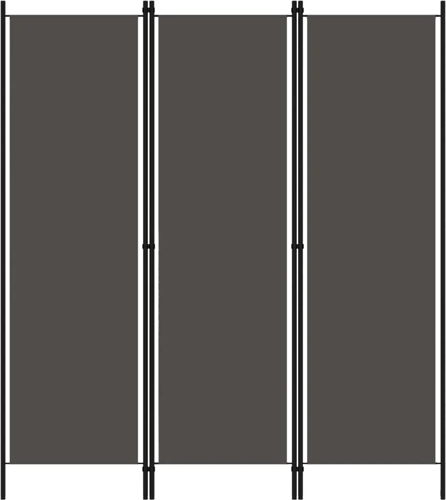 vidaXL Paravan de cameră cu 3 panouri, antracit, 150 x 180 cm