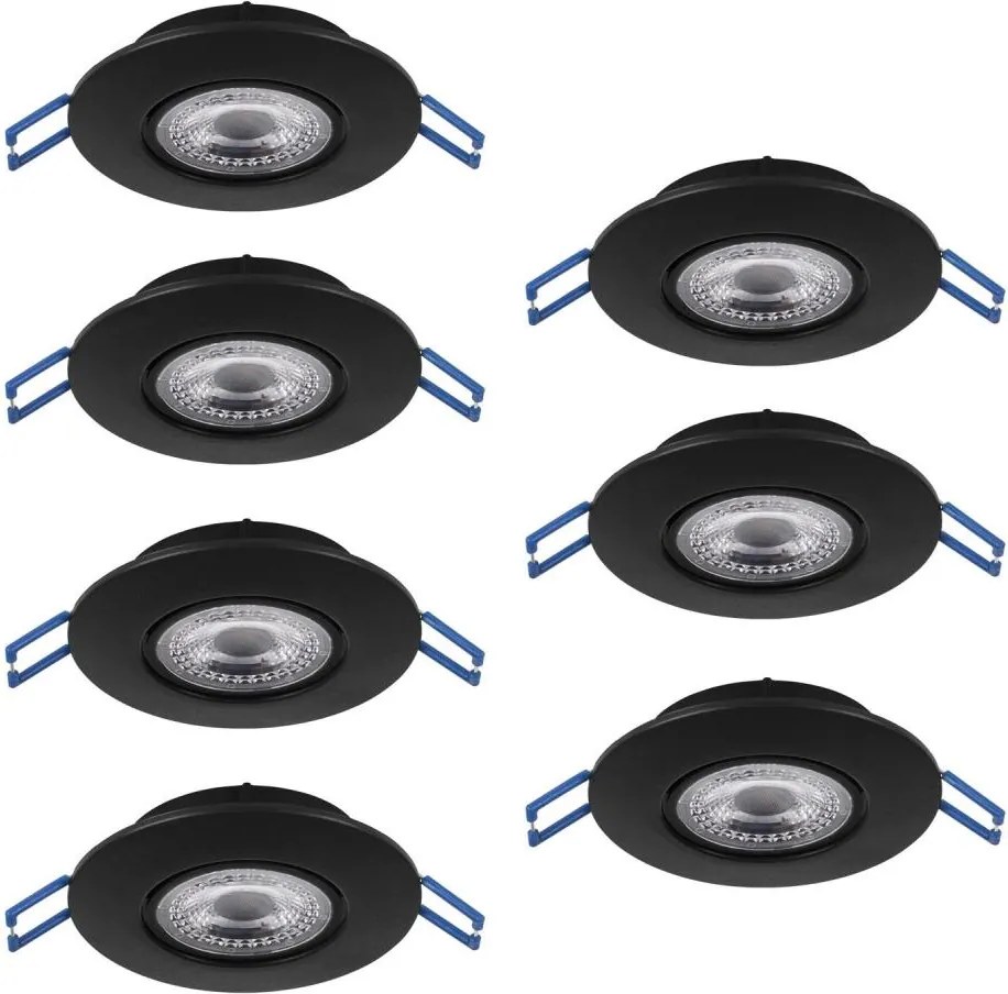 Eglo 300191 - Set 7 spoturi LED încastrate GEDREZ, 4,9 W, 230 V, Ø 9 cm, negru