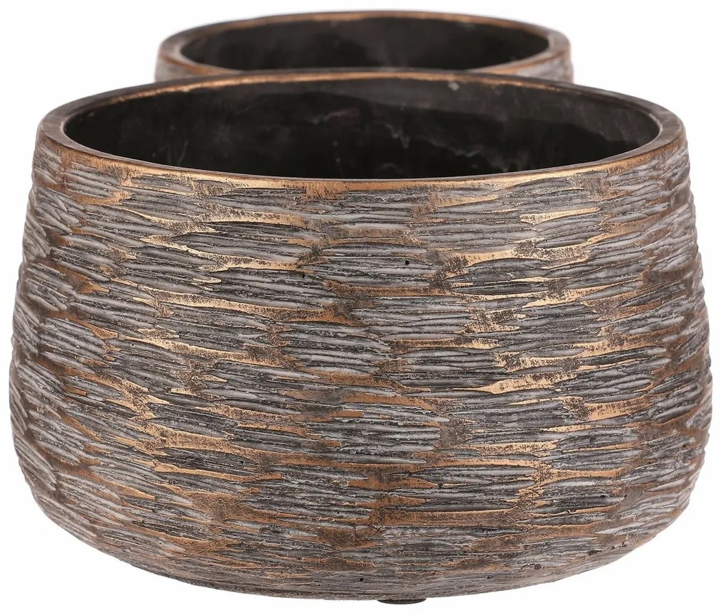 Set de recipiente din beton Rýha, 2 buc., gri,înălțime 13 cm