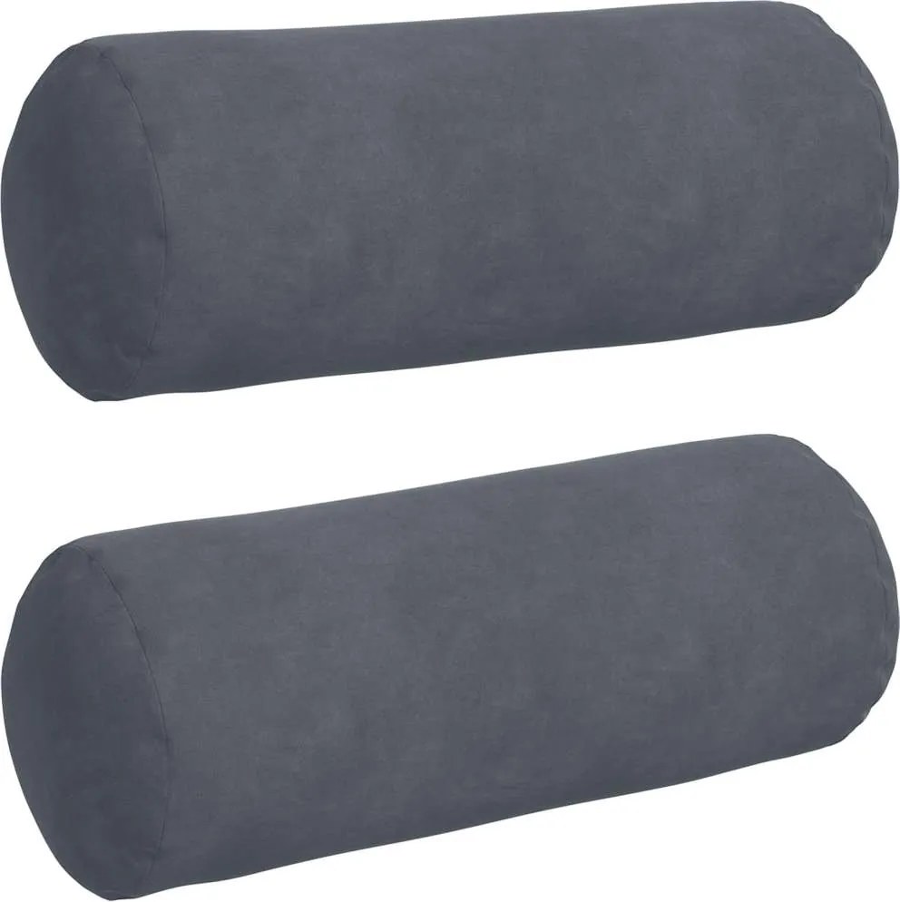 vidaXL Perne Bolster 2 pcs Gri închis Ø 15 x 40 cm