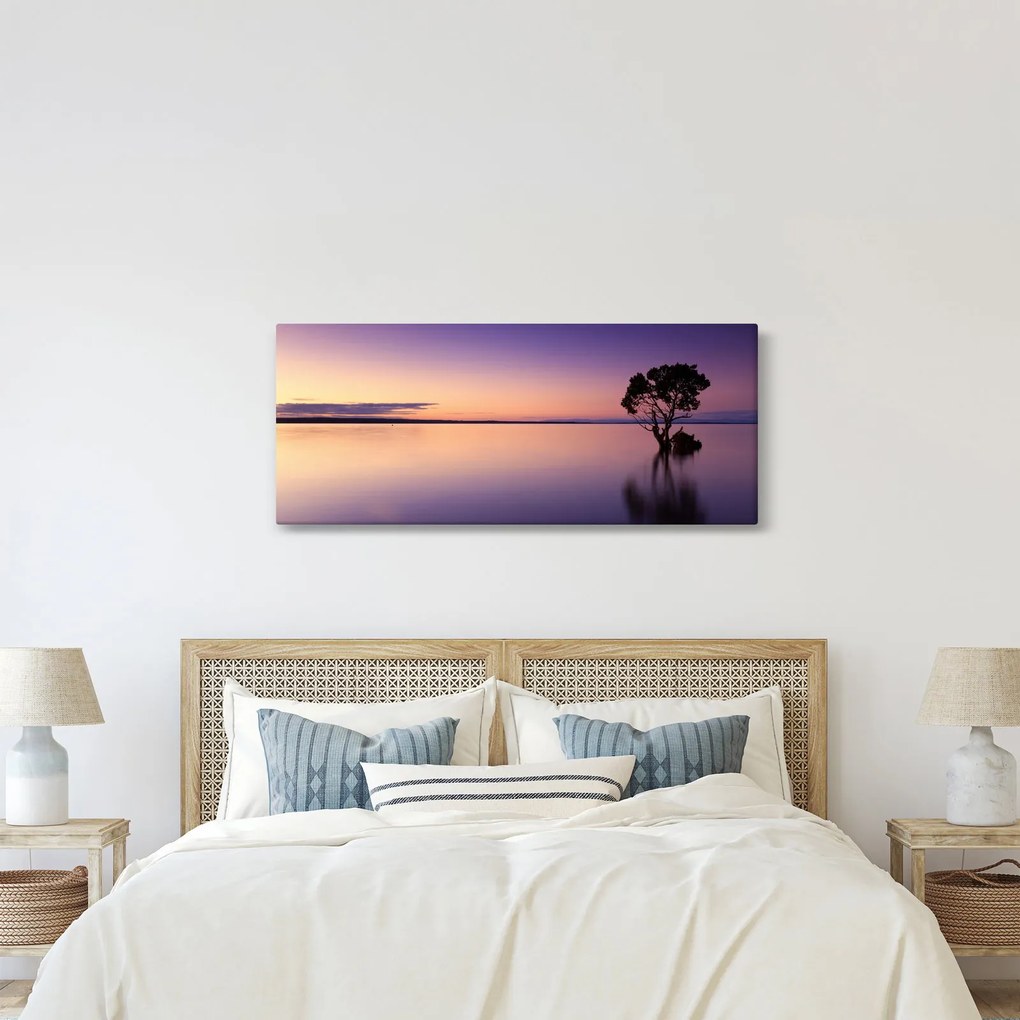 Tablou cu nivelul apei la răsăsrit de soare (120x50 cm)