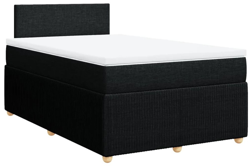 3287390 vidaXL Pat box spring cu saltea, negru, 120x190 cm, catifea