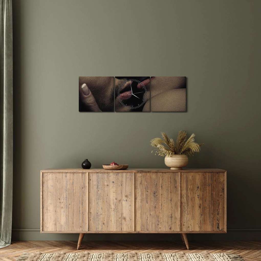 Tablou - Sărutul (cu ceas) (90x30 cm)