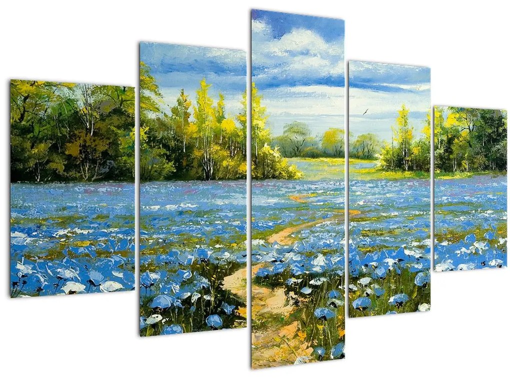 Tablou - Drum de câmp, pictură în ulei (150x105 cm)