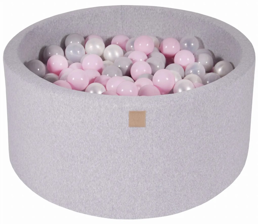 Meowbaby – Piscina rotunda 90×40 cm cu 300 mingi pentru copii – Light Grey