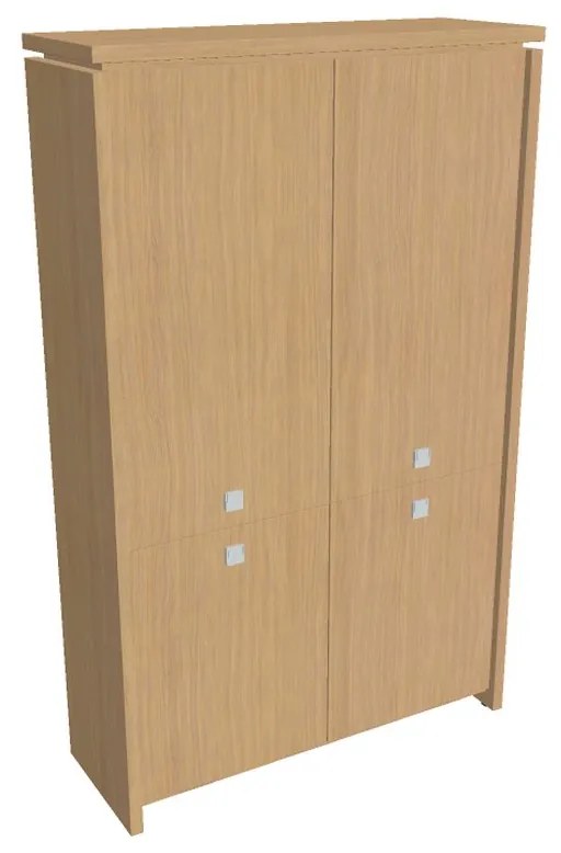 Dulap înalt Verno 128 x 46 x 210 cm, divizat, stejar deschis