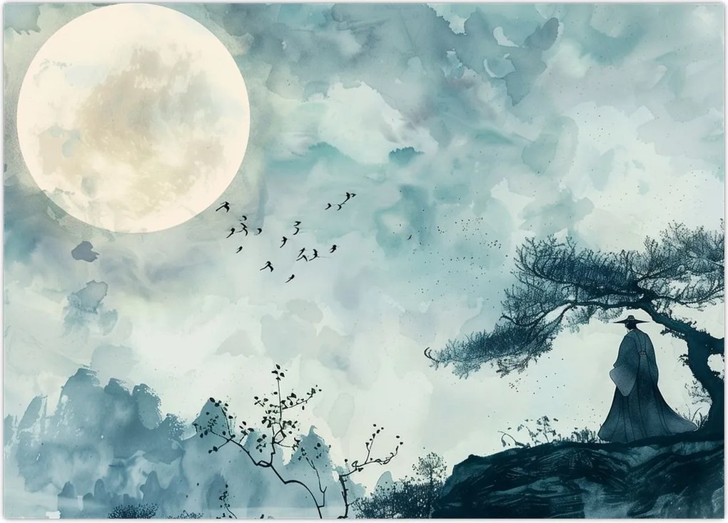 Tablou - Pictură cu lună plină (70x50 cm)