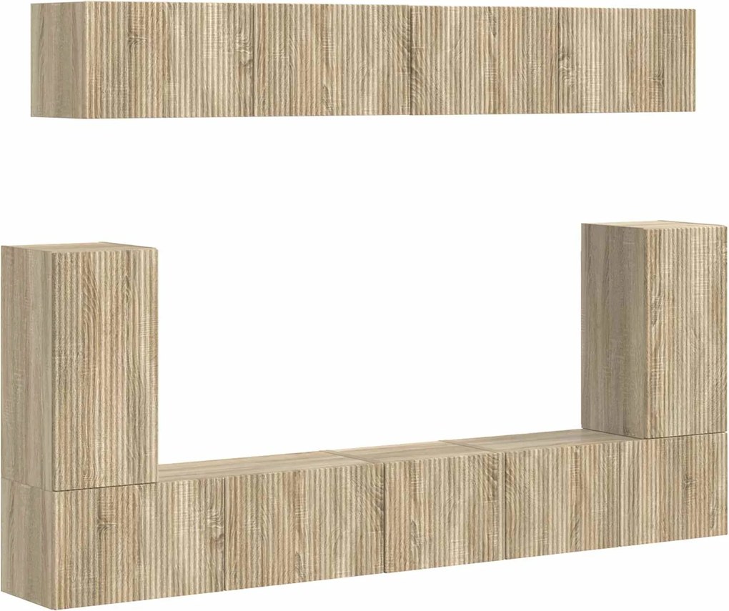 vidaXL Set comodă TV Pe perete 5 pcs Stejar Sonoma Lemn compozit