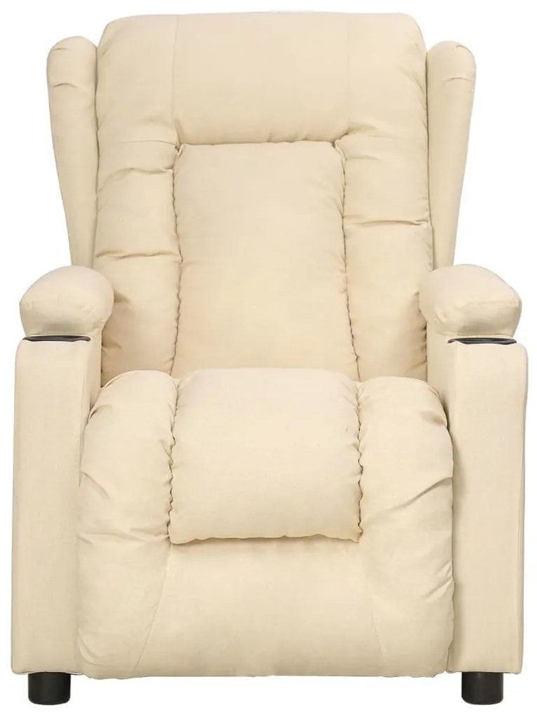 339057 vidaXL Fotoliu rabatabil, crem, material textil