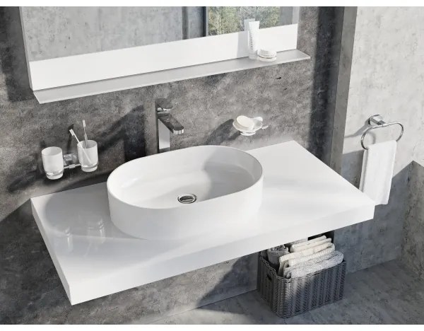 Ravak XJX01155001 - Lavoar CERAMIC SLIM pentru blat, 55 x 37 cm, din ceramică, alb