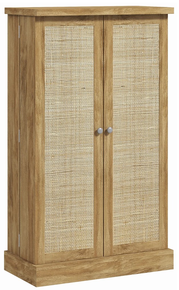 HOMCOM Bufet de bucătărie mobilier de bucătărie de depozitare cu 12 rafturi la uși rafturi reglabile 60 x 30 x 104 cm efect lemn natural | Aosom Romania