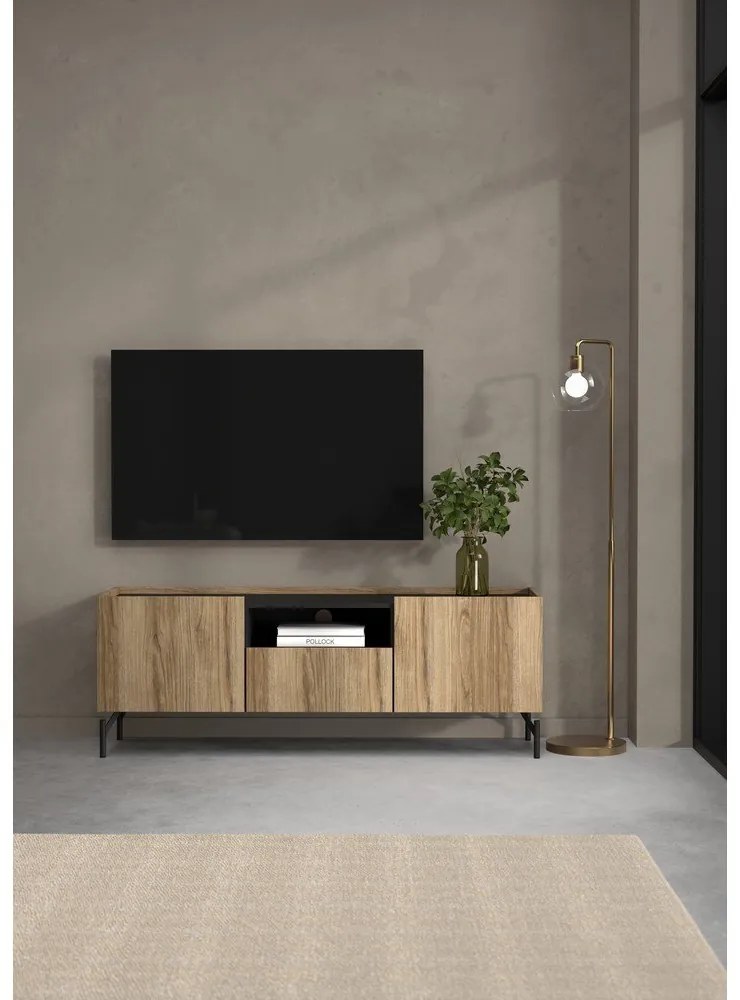 Comodă TV maro cu aspect de lemn de stejar 147x54x41 cm Bergen – Tvilum