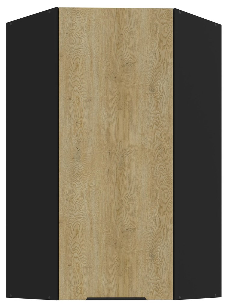 Dulap superior de bucătărie de colț Carminia 60x60 GN-108 1F (45) (stejar cremona + negru). 1128000